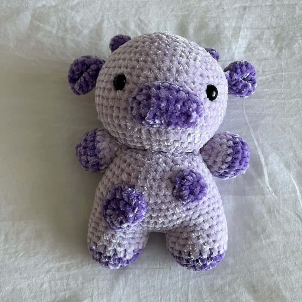 Crocheted fluffy cow